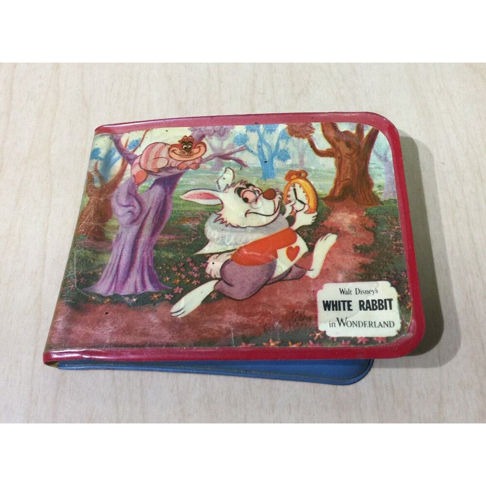 RARE Child’s Walt Disney “White Rabbit in Wonderland” Wallet – Vintage 7"